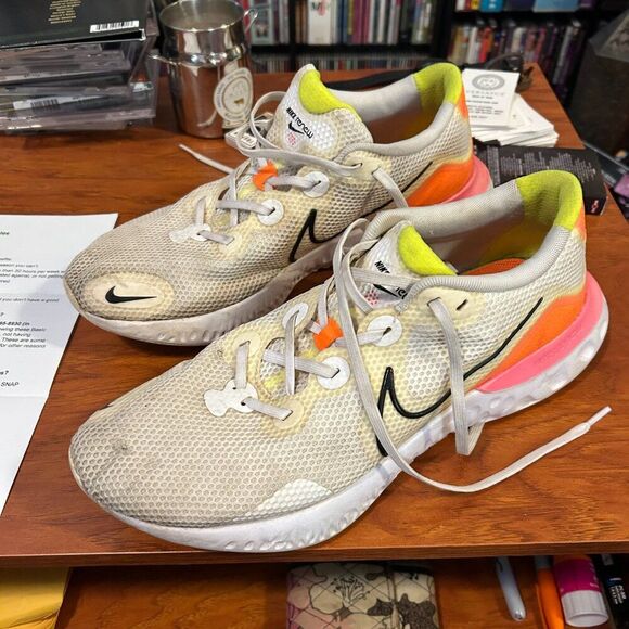 Nike Renew Run Shoes Men 12 White Black Platinum Tint Running CK6357-100 Sneaker main image 5